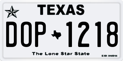 TX license plate DOP1218