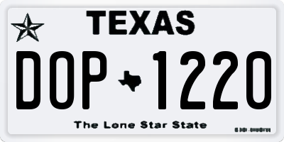 TX license plate DOP1220