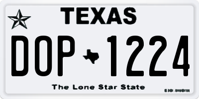 TX license plate DOP1224