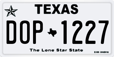 TX license plate DOP1227