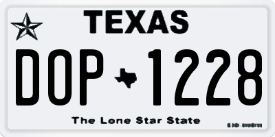TX license plate DOP1228