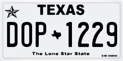 TX license plate DOP1229