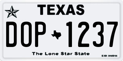 TX license plate DOP1237