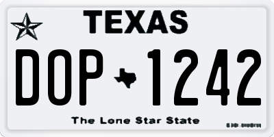 TX license plate DOP1242