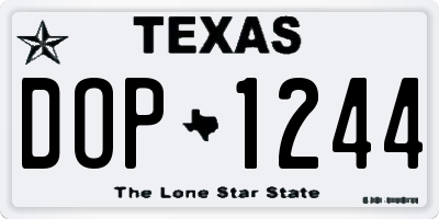 TX license plate DOP1244