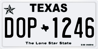 TX license plate DOP1246
