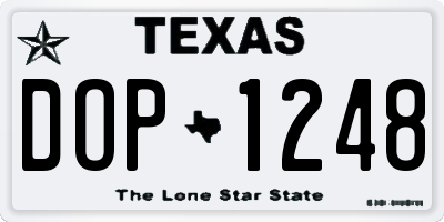 TX license plate DOP1248