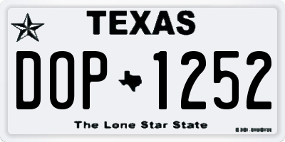 TX license plate DOP1252
