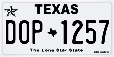 TX license plate DOP1257