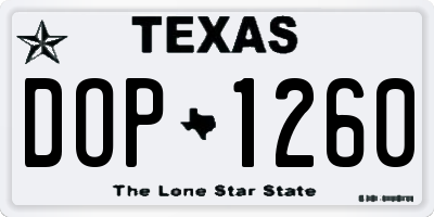 TX license plate DOP1260