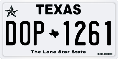 TX license plate DOP1261