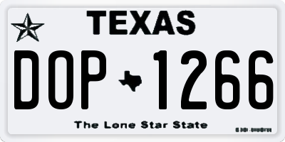 TX license plate DOP1266