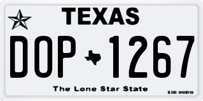 TX license plate DOP1267