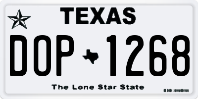 TX license plate DOP1268