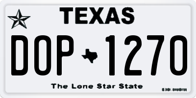 TX license plate DOP1270