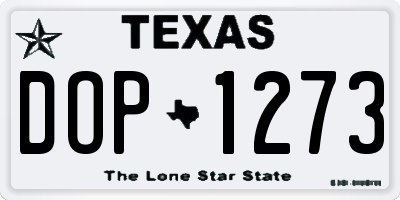 TX license plate DOP1273