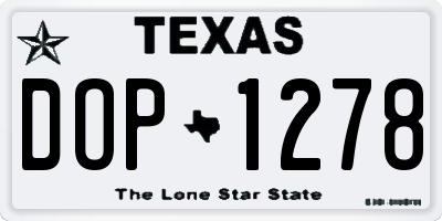 TX license plate DOP1278