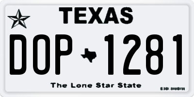 TX license plate DOP1281