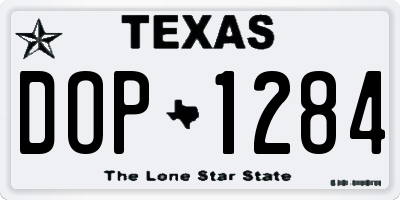 TX license plate DOP1284