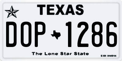 TX license plate DOP1286