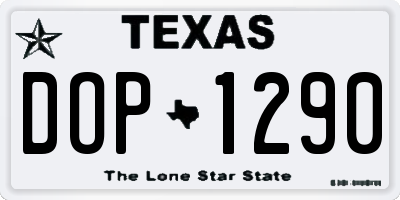 TX license plate DOP1290