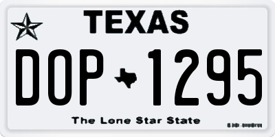 TX license plate DOP1295