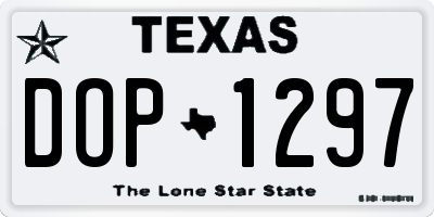TX license plate DOP1297