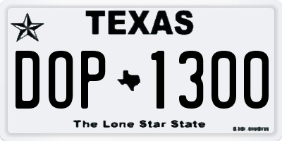 TX license plate DOP1300