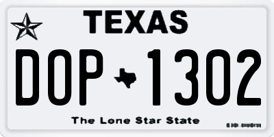 TX license plate DOP1302