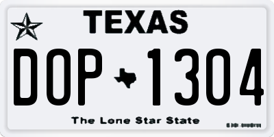 TX license plate DOP1304