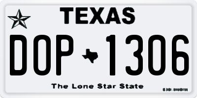 TX license plate DOP1306