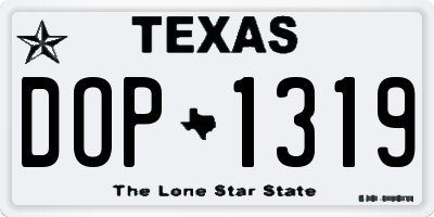 TX license plate DOP1319