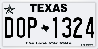 TX license plate DOP1324