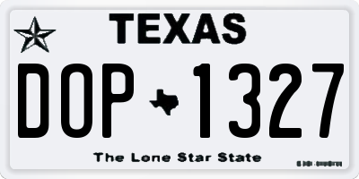 TX license plate DOP1327