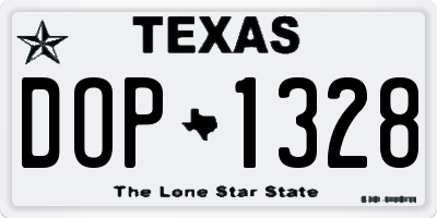 TX license plate DOP1328