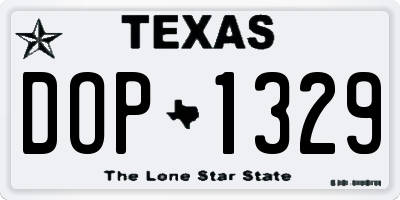 TX license plate DOP1329