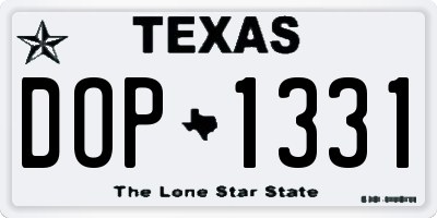 TX license plate DOP1331