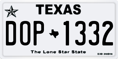 TX license plate DOP1332
