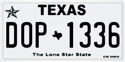 TX license plate DOP1336