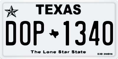 TX license plate DOP1340