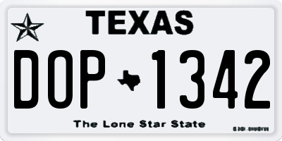 TX license plate DOP1342