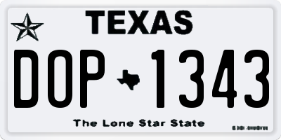 TX license plate DOP1343