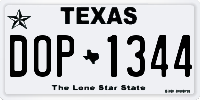 TX license plate DOP1344