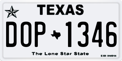 TX license plate DOP1346