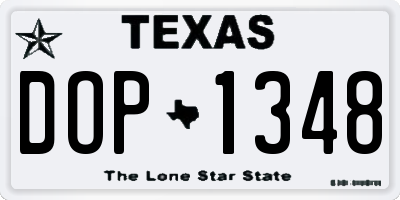 TX license plate DOP1348