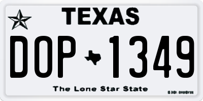 TX license plate DOP1349