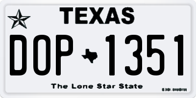 TX license plate DOP1351