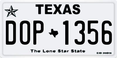TX license plate DOP1356
