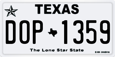 TX license plate DOP1359