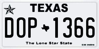 TX license plate DOP1366